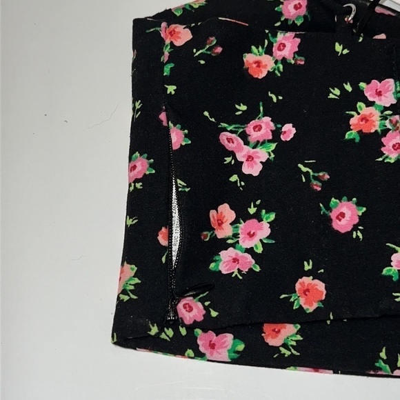 Zara Black Microflower Floral Strappy Crop Corset top size S - Picture 10 of 16
